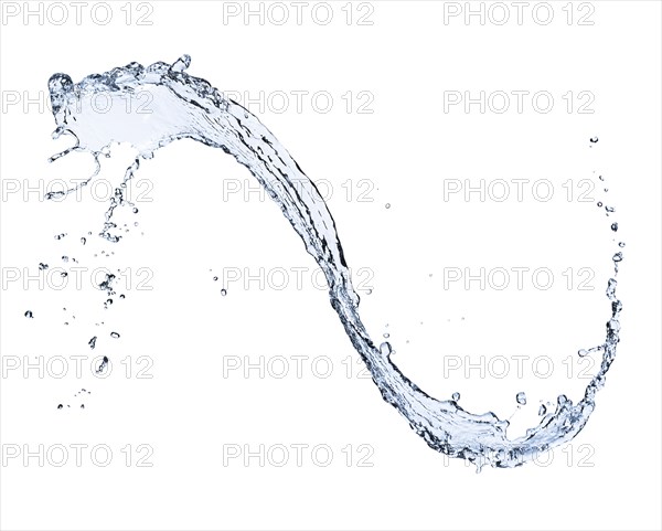 Water splashing on white background