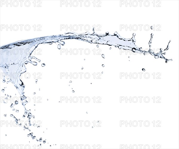 Water splashing on white background