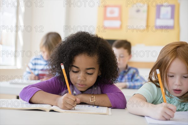 Students working in classroom