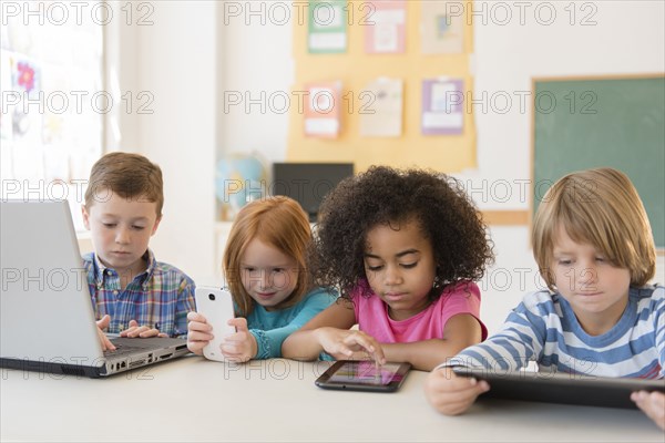 Students using technology in classroom