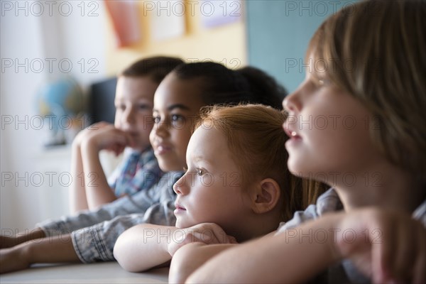 Students listening in classroom