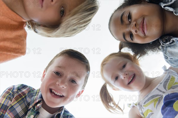 Low angle view of smiling children