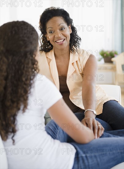 Mother and daughter talking together