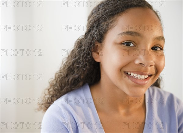 Smiling mixed race girl