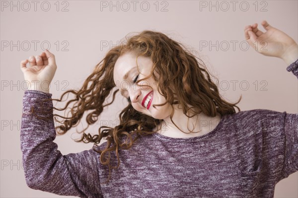 Caucasian woman dancing