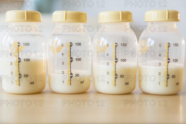 Bottles of breast milk