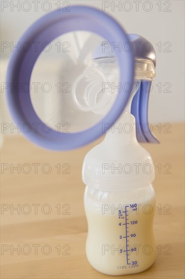 Breast pump with breast milk