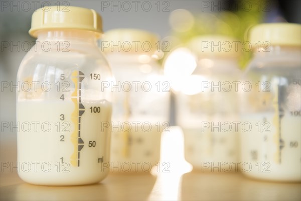 Bottles of breast milk