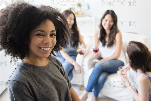 Portrait of smiling woman at party