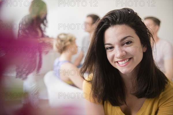 Portrait of woman smiling at party