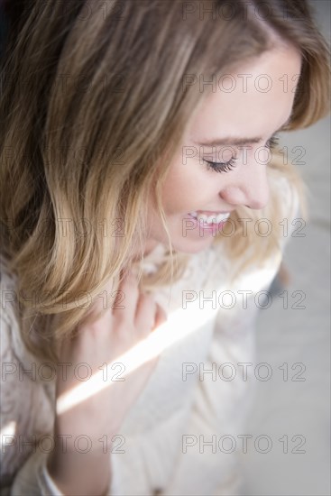 Laughing Caucasian woman