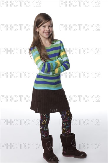 Caucasian girl with arms crossed