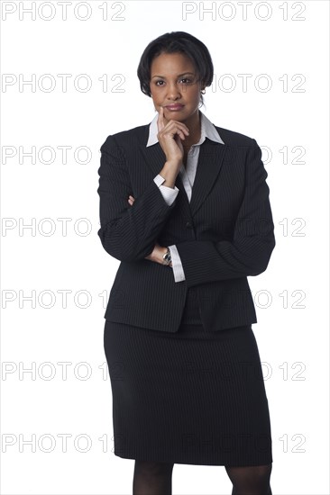 Serious mixed race businesswoman