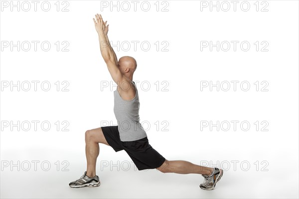 Caucasian man exercising