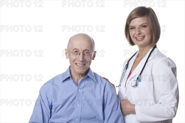 Senior Caucasian man with doctor