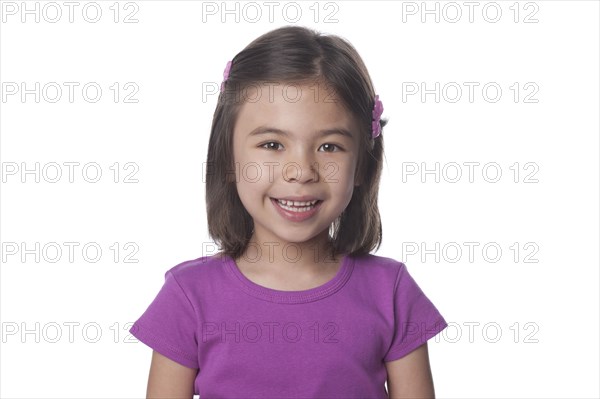 Smiling mixed race girl