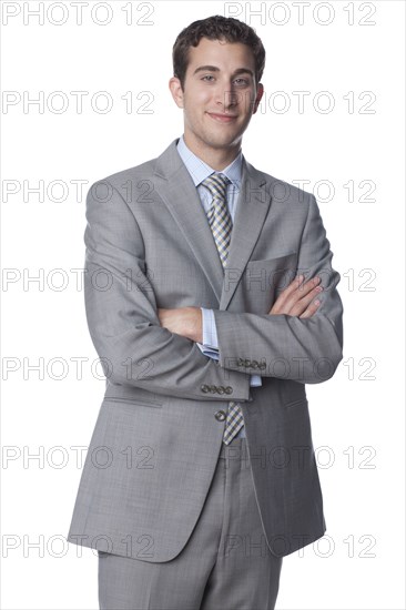 Caucasian businessman with arms crossed