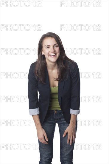 Laughing Caucasian woman