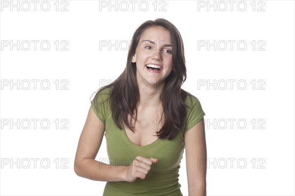 Laughing Caucasian woman