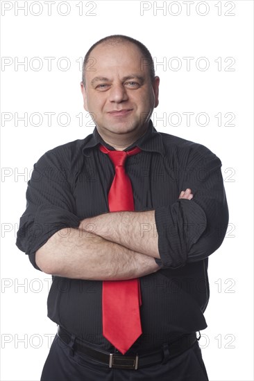 Caucasian businessman with arms crossed