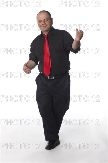 Caucasian businessman dancing