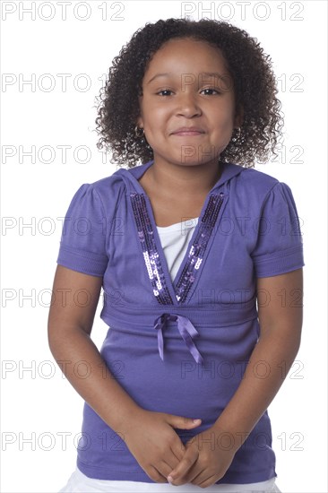 Smiling mixed race girl