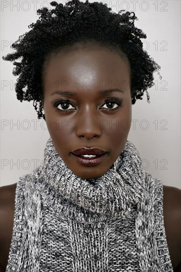 Black woman with serious expression