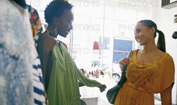 Women shopping together in store