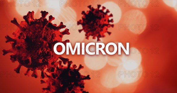 Red COVID-19 Omicron cells