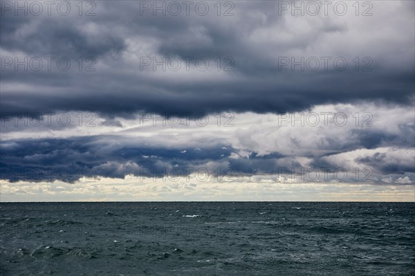 Storm clouds over ocean