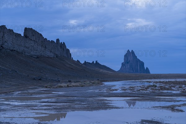 Desert landscape with Ship Rock