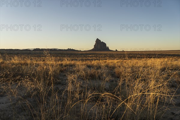 Desert landscape with Ship Rock