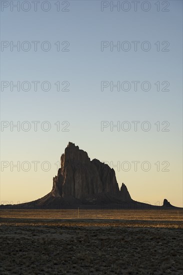 Desert landscape with Ship Rock