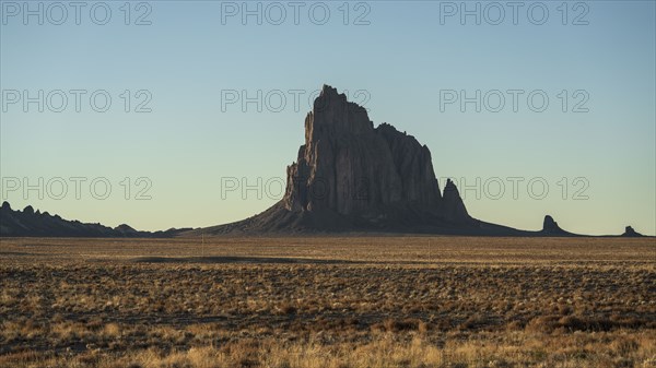 Desert landscape with Ship Rock