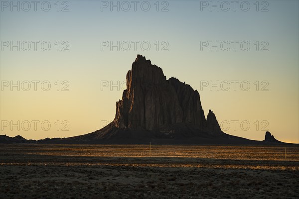 Desert landscape with Ship Rock