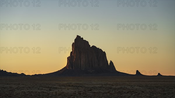 Desert landscape with Ship Rock