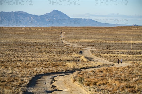 Dirt road in desert landscape