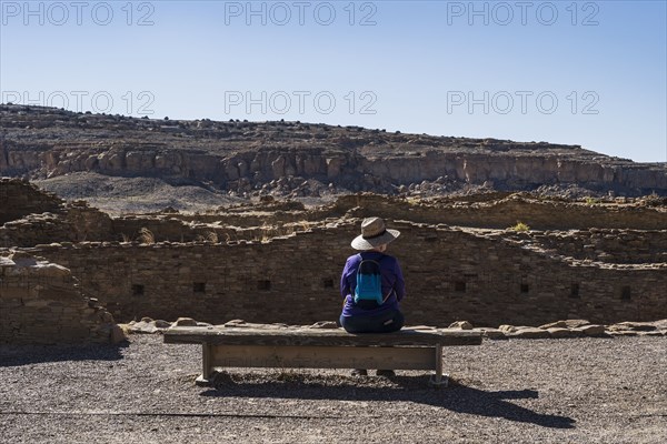 Rear view of woman