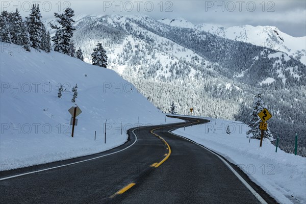 Road in winter mountain landscape