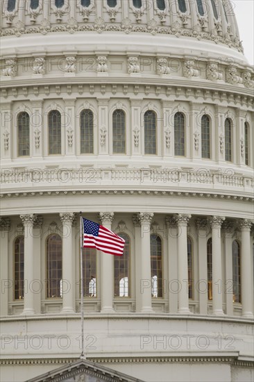 American flag at US Capitol Building