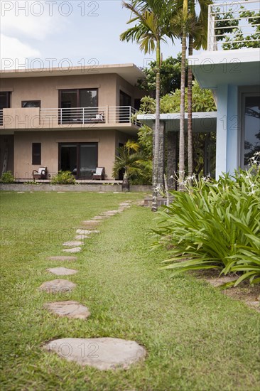 Stone path in hotel