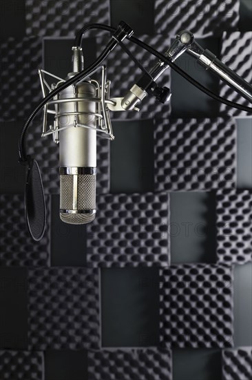 Microphone in recording studio