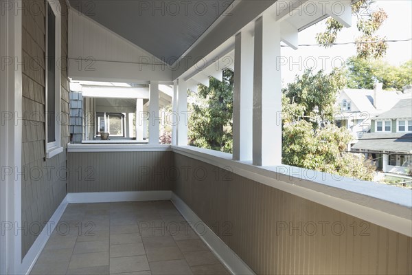 Outdoor terrace of suburban home