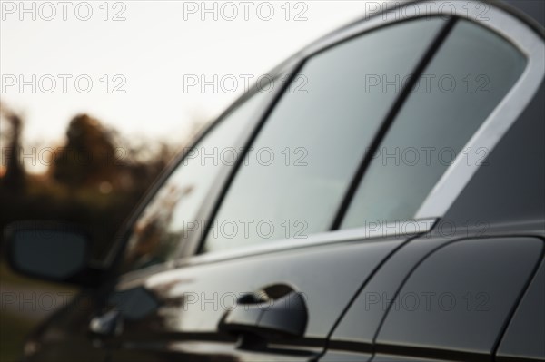 Close-up of black car