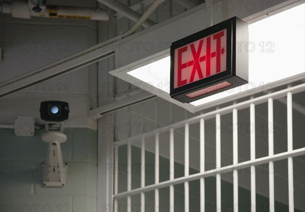 Exit sign in prison