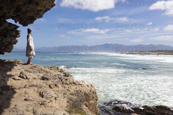 Girl exploring rock formations