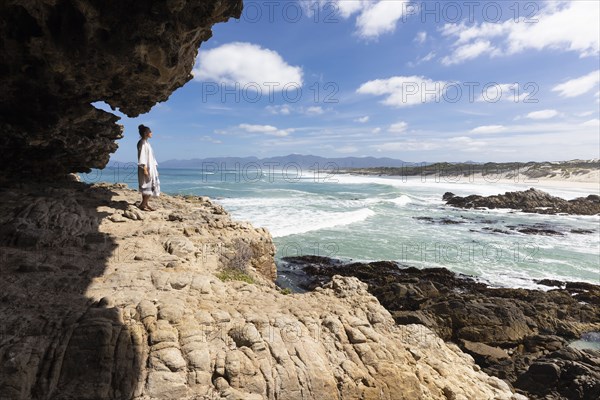 Girl exploring rock formations