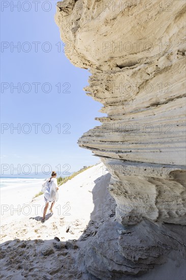 Girl exploring rock formations