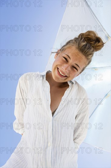 Portrait of Girl under sunshade