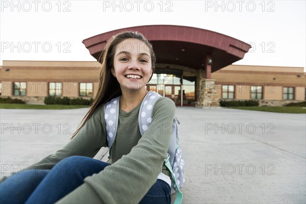 Utah, Lehi, Portrait of smiling girl